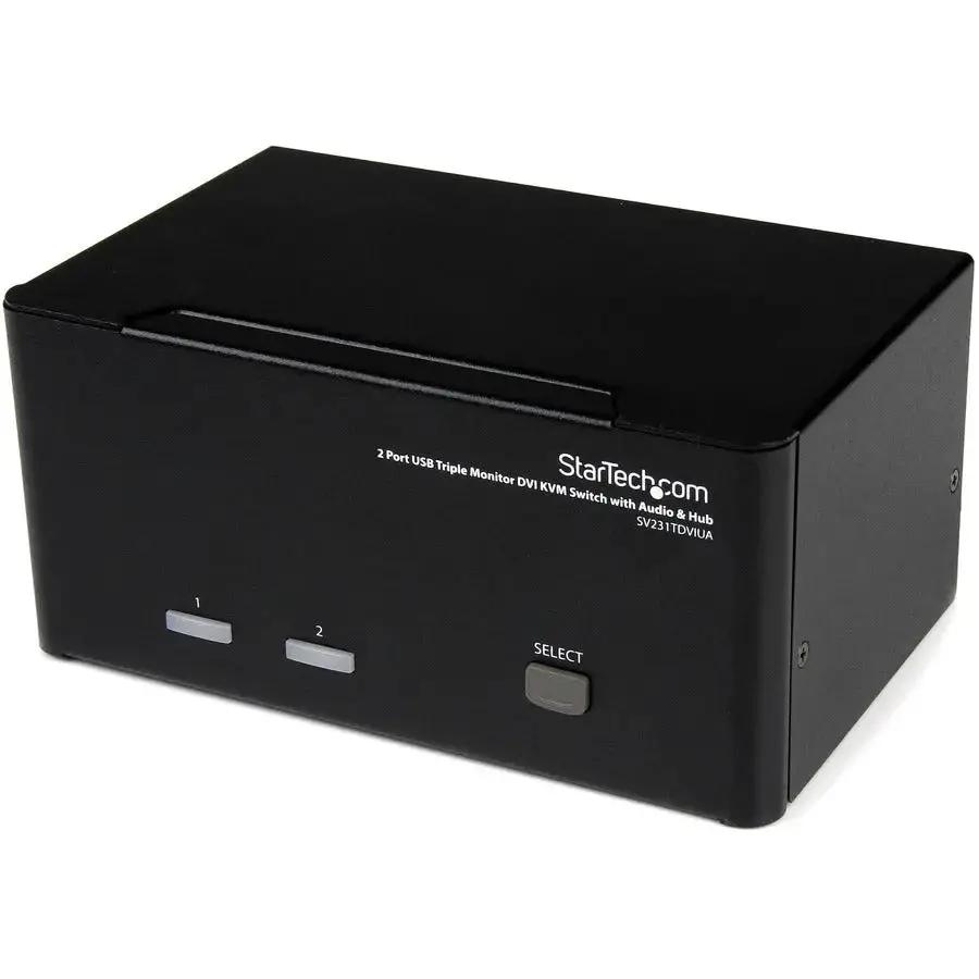 StarTech.com SV231TDVIUA 2-Port Triple Monitor DVI USB KVM Switch with Audio & USB 2.0 Hub by StarTech.com