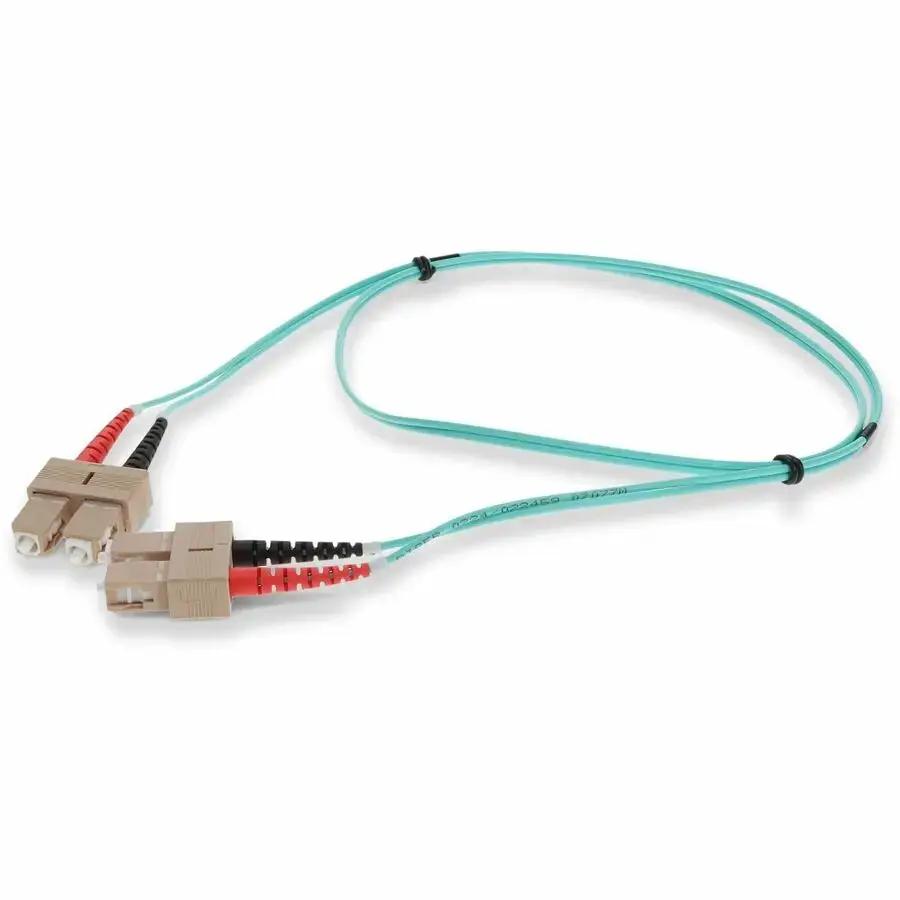AddOn 2m SC Male to SC Male OM3 Aqua Duplex Fiber Optic Patch Cable by ADDON
