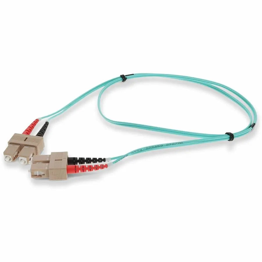 AddOn 4m SC to SC Aqua OM3 Duplex Fiber Patch Cable - Riser Rated, Laser-Optimized Multi-Mode Network Cable