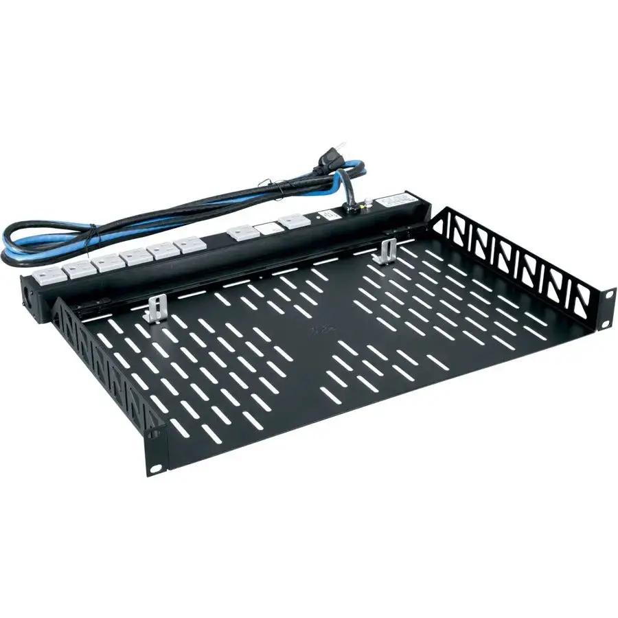 Middle Atlantic U1V4 1RU Vented Rack Shelf with Steel Construction, Black Powder Coat Finish – Pack of 4 by Legrand Group