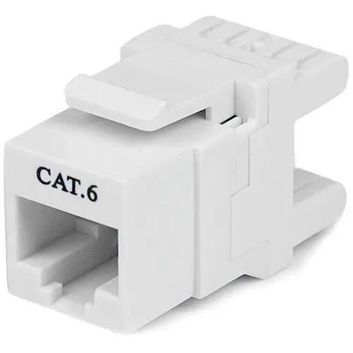 StarTech.com 180° Cat 6 Keystone Jack - RJ45 Ethernet Wall Jack, White, 110 Type - C6KEY110SWH