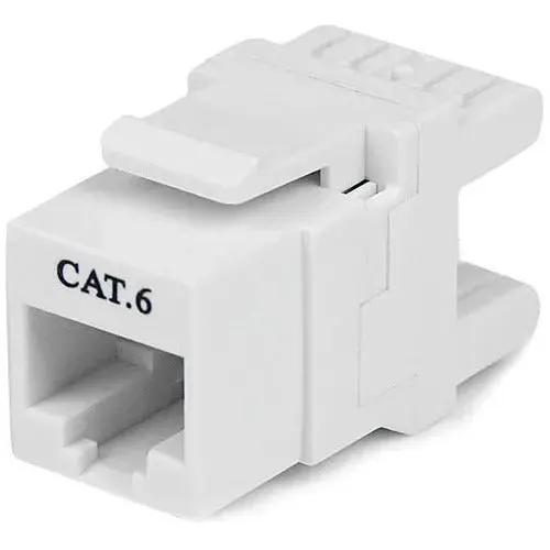 StarTech.com 180° Cat 6 Keystone Jack - RJ45 Ethernet Wall Jack, White, 110 Type - C6KEY110SWH by StarTech.com