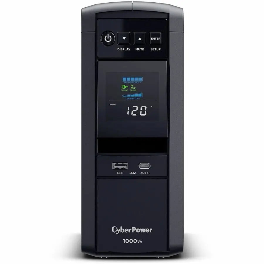 CyberPower CP1000PFCLCDTAA TAA Compliant Mini-Tower UPS with Pure Sine Wave and Line-Interactive Topology