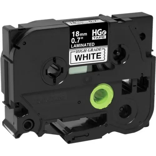 Brother HGe 18mm (0.7 inch) Black on White Label Tape - 5 Pack for P-Touch Models