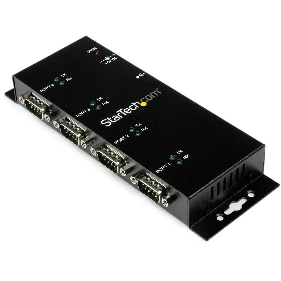 StarTech.com ICUSB2324I 4-Port Industrial USB to Serial Hub with DIN Rail Clips and COM Port Retention by StarTech.com