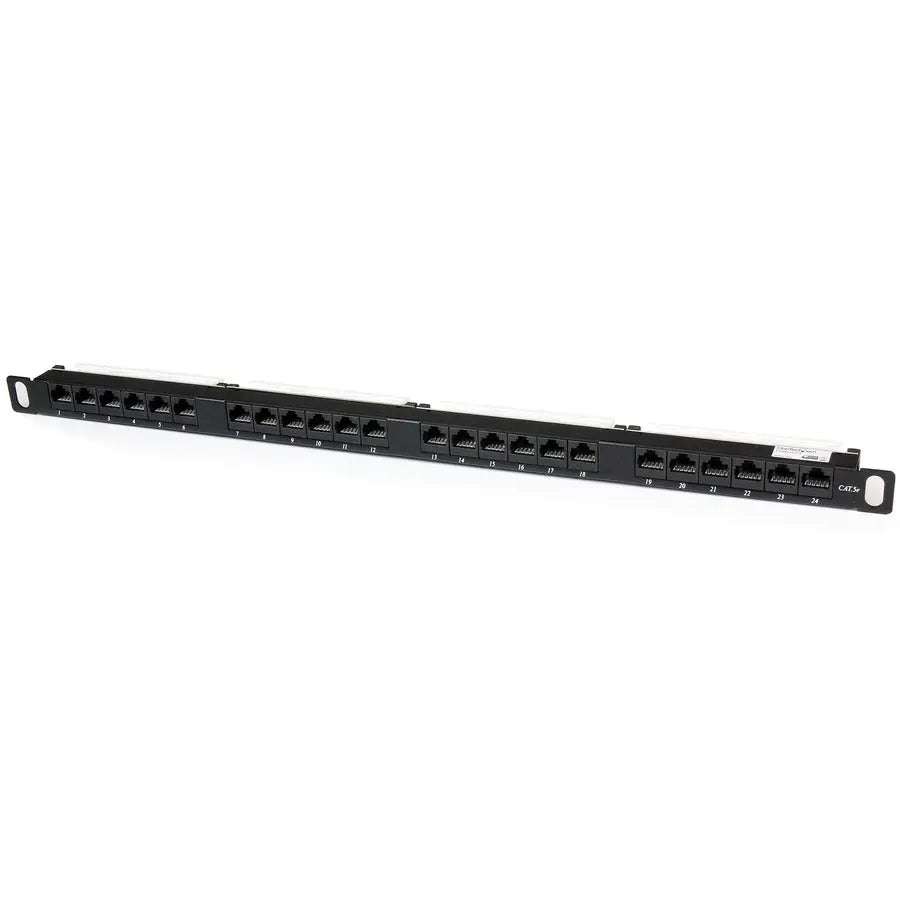 StarTech.com 24 Port 0.5U Cat5e Patch Panel - Rackmount Ethernet Network Panel with T568A/B Color Coding and Dual IDC Terminals