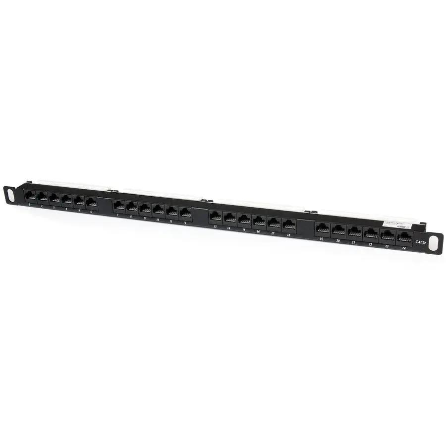 StarTech.com 24 Port 0.5U Cat5e Patch Panel - Rackmount Ethernet Network Panel with T568A/B Color Coding and Dual IDC Terminals by StarTech.com