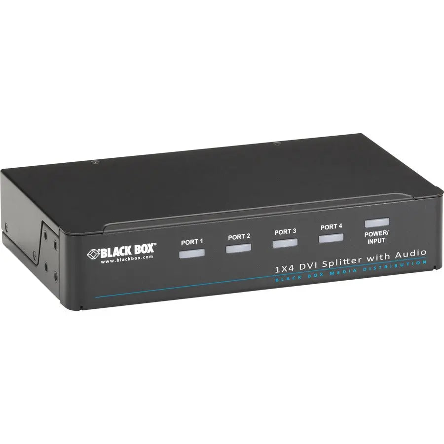 Black Box AVSP-DVI1X4 1x4 DVI-D Splitter with Audio and HDCP for Multiple Displays