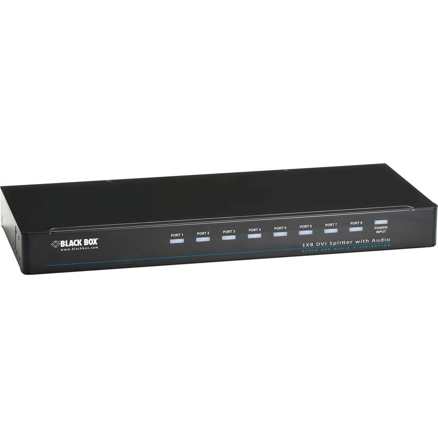Black Box DVI-D Splitter with Audio and HDCP (AVSP-DVI1X8) – 1x8 Signal Distribution for Full HD and WUXGA Displays