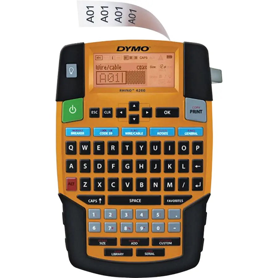 Dymo Rhino 4200 Industrial Label Maker Kit with Soft Case and Heat-Shrink Tube Compatibility