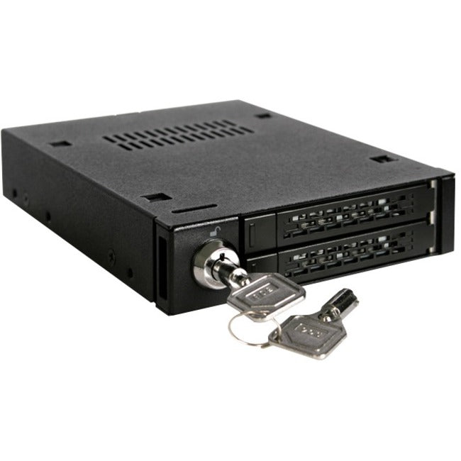 Icy Dock MB992SK-B Dual-Bay 2.5-Inch SATA/SAS Mobile Rack for 3.5-Inch Drive Bays