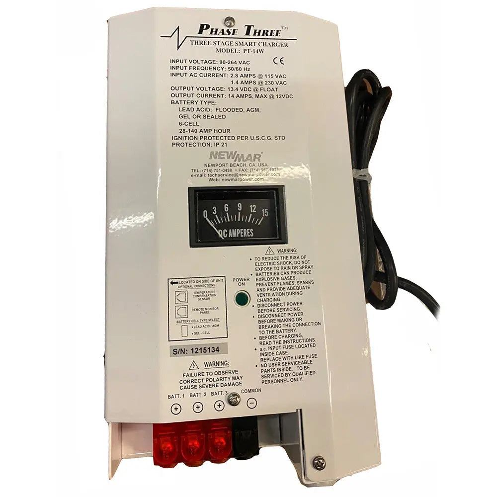 Newmar Power PT-14W Marine Battery Charger with Smart Three-Stage Charging Technology
