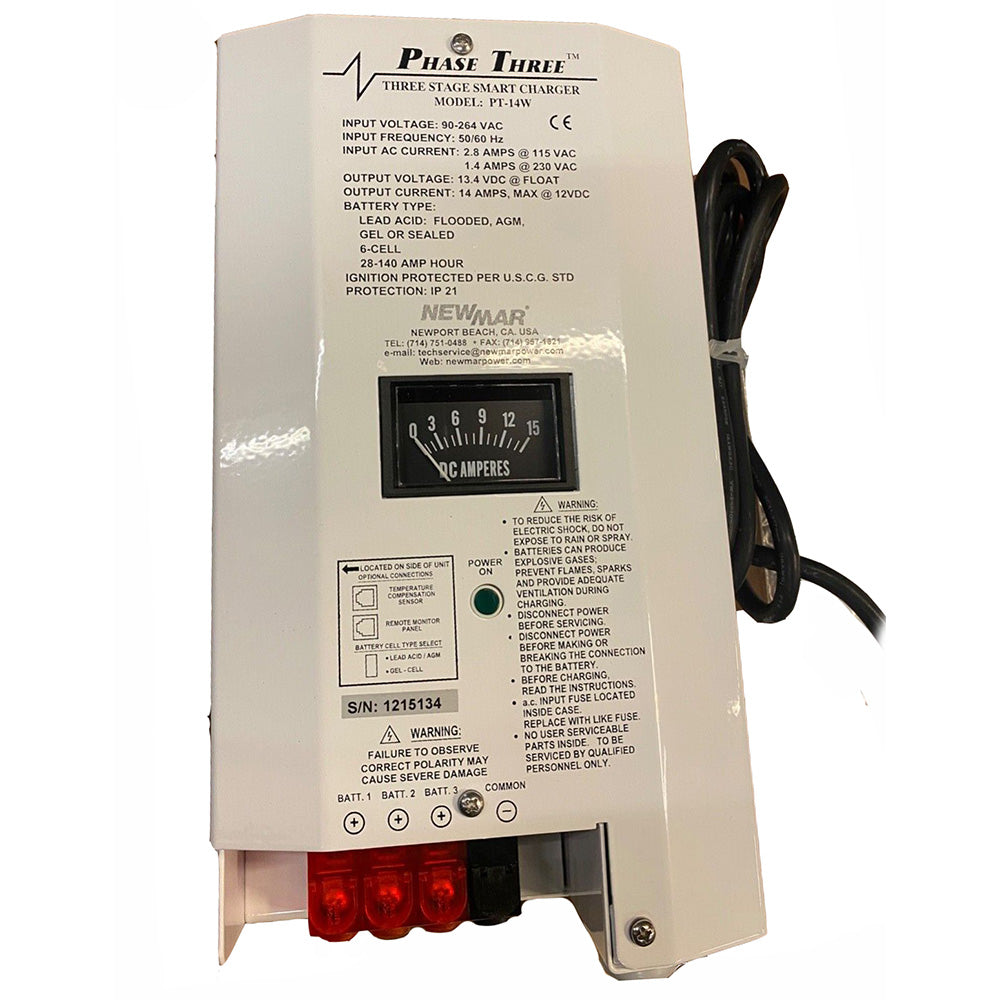 Newmar Power PT-14W Marine Battery Charger with Smart Three-Stage Charging Technology