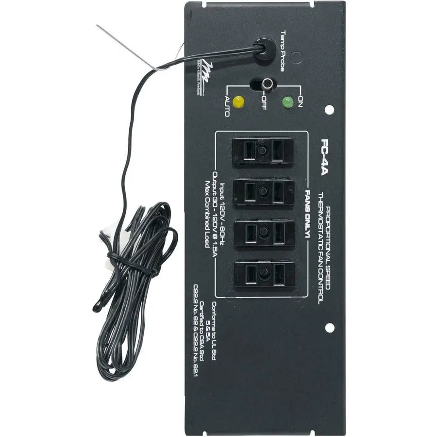 Middle Atlantic FC Series Thermostatic Fan Controller for MPR - Adjustable Temperature Control for Up to Four Fans