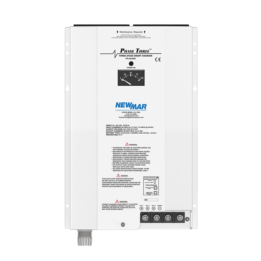 Newmar Power PT-24-60W 24V 60A Smart Marine Battery Charger