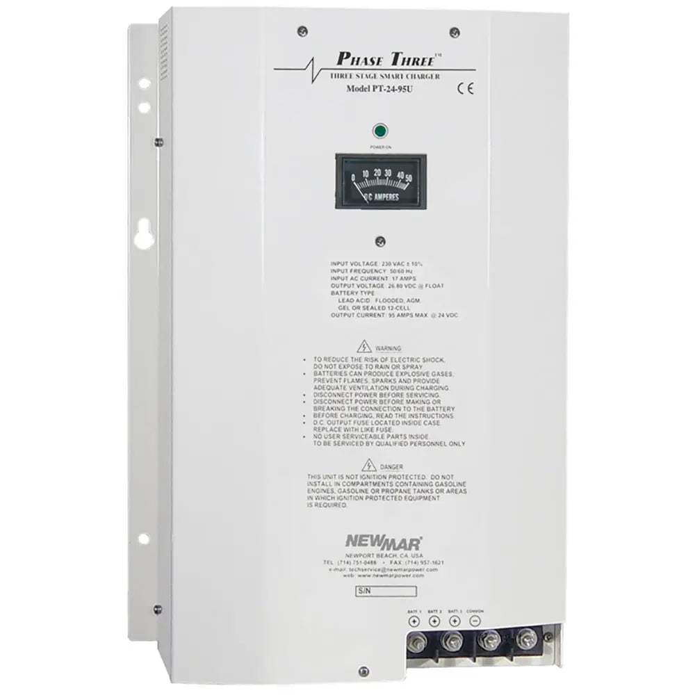 Newmar Power PT-24-95U Marine Battery Charger - 24 Volt, Three-Stage Charging for Marine Vessels and Recreational Craft