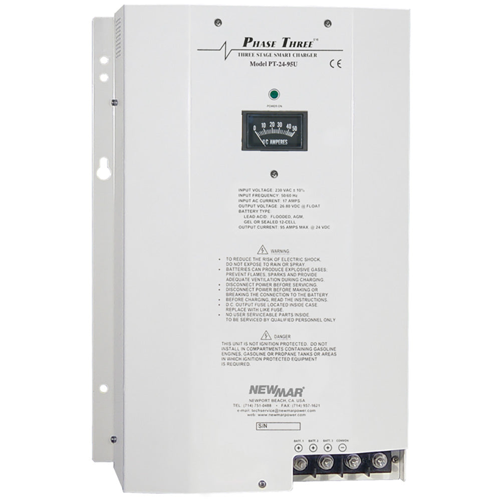 Newmar Power PT-24-95U Marine Battery Charger - 24 Volt, Three-Stage Charging for Marine Vessels and Recreational Craft