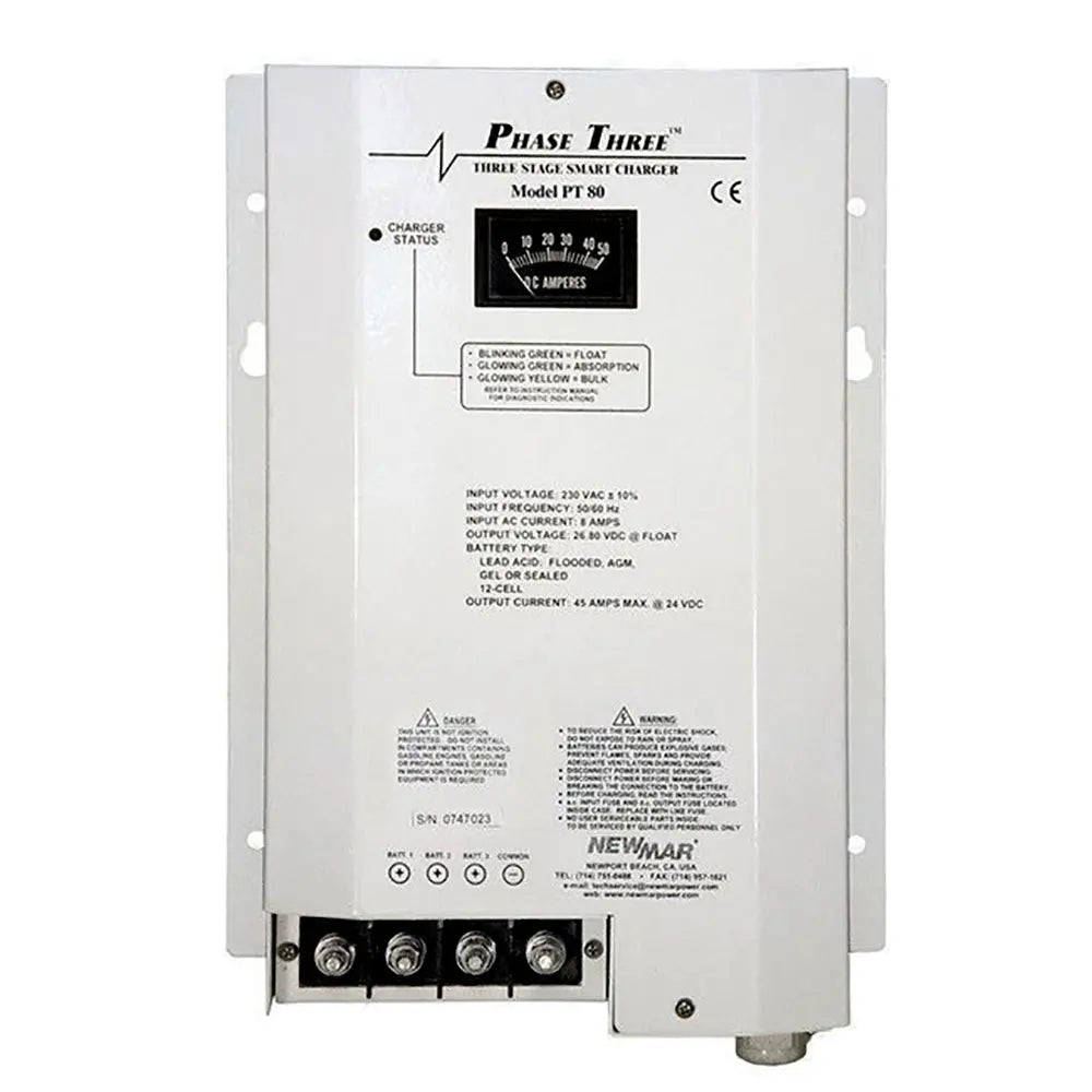 Newmar Power PT-80 Marine Battery Charger with Smart Three-Stage Charging Technology