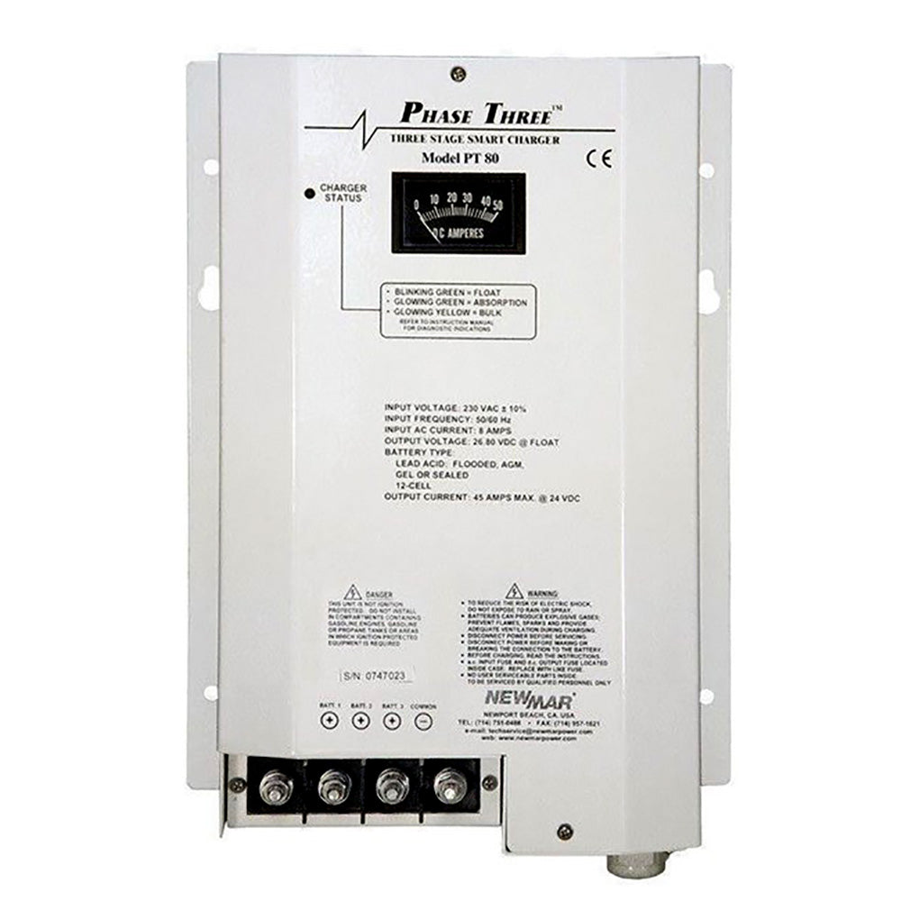 Newmar Power PT-80 Marine Battery Charger with Smart Three-Stage Charging Technology