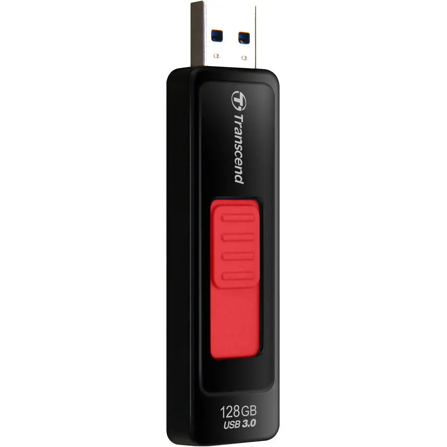 Transcend 128GB JetFlash 760 USB 3.0 Flash Drive with Bright Red Sliding Connector