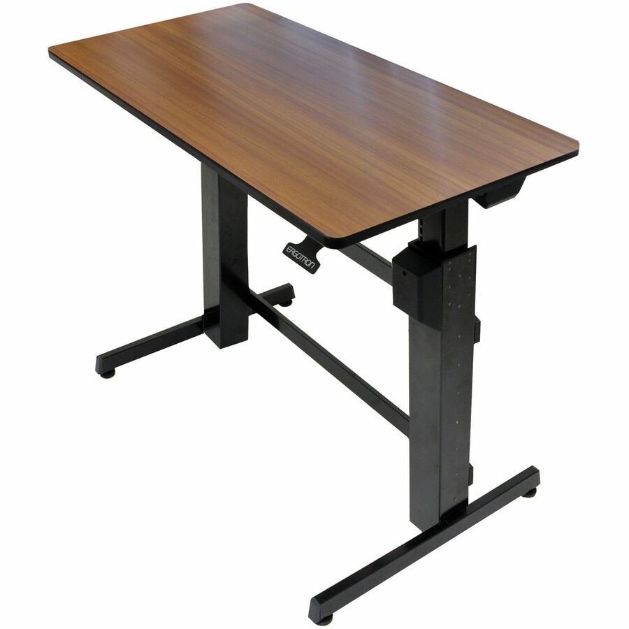 Ergotron WorkFit-D Sit-Stand Desk (Walnut Surface) – Adjustable Height Workstation with Ergonomic Features
