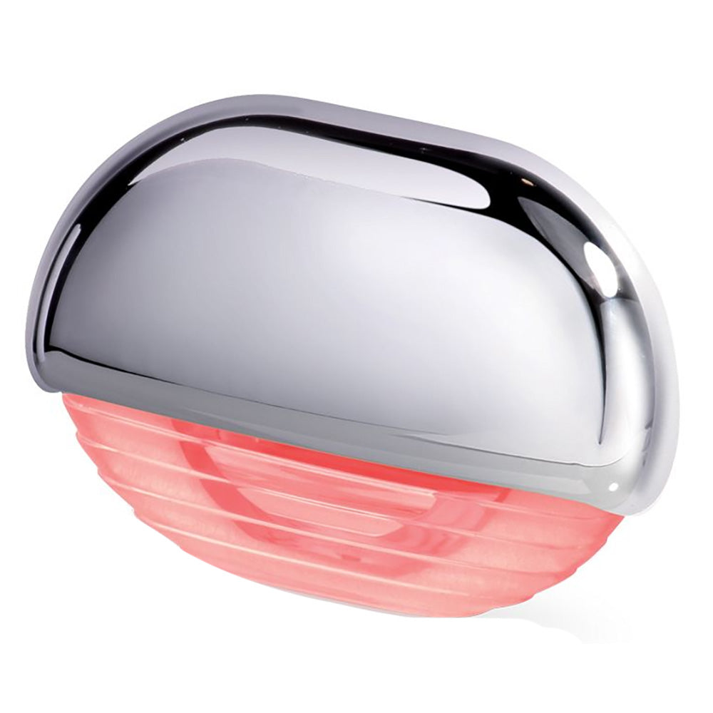 Hella Marine Easy Fit Step Lamp - Red with Chrome Cap for Marine and RV Use