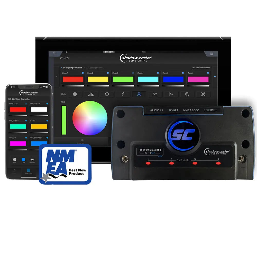 Shadow-Caster Light Commander Version 2 - 6-Zone Marine Lighting Controller with Bluetooth, Wi-Fi, NMEA 2000 & Ethernet