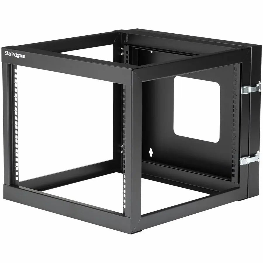 StarTech.com RK819WALLOH 8U Hinged Wall Mount Server Rack with Open Frame Design, 19-inch Width