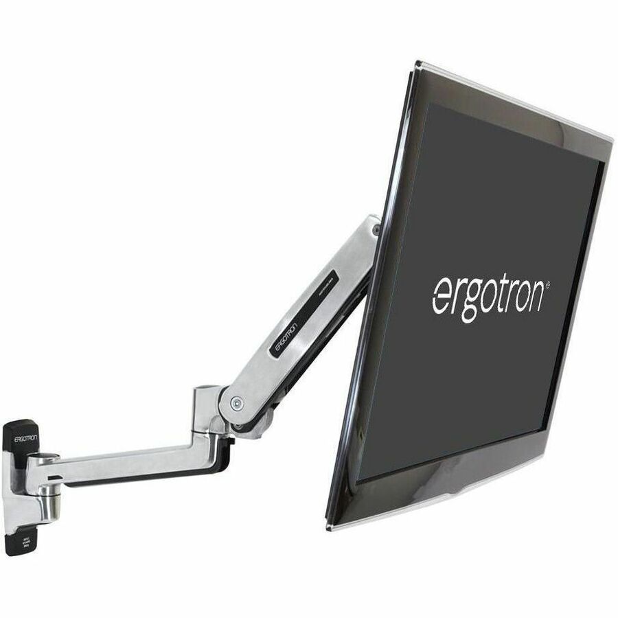 Ergotron LX Sit-Stand Wall Arm Mount for Monitors and Digital Signage - Polished Aluminum