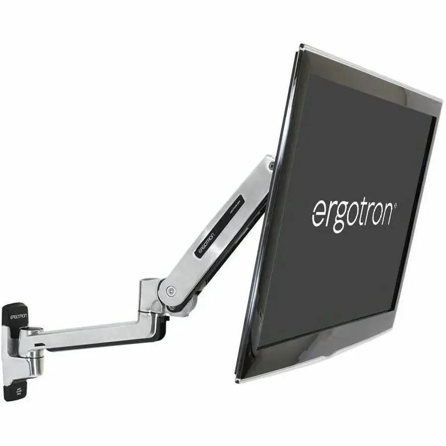 Ergotron LX Sit-Stand Wall Arm Mount for Monitors and Digital Signage - Polished Aluminum by Ergotron, Inc