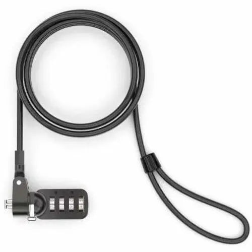 Compulocks T-Bar Security Combination Cable Lock Black - 6ft Galvanized Steel Tether for Laptops, Monitors, and Devices