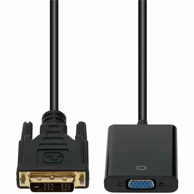 AddOn DVI-D Single Link (18+1 pin) Male to VGA Female Active Adapter Cable - Black, DVIDS2VGAA