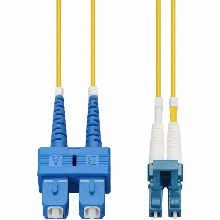 AddOn 2m SC to LC Yellow OS2 Duplex OFNR Riser-Rated Single-Mode Fiber Patch Cable by AddOn