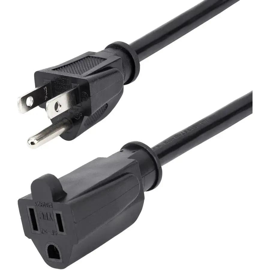 StarTech.com 3 ft Power Extension Cord - NEMA 5-15R to NEMA 5-15P, 16AWG, Black, 125V, 13A for Computer and Office Use by StarTech.com