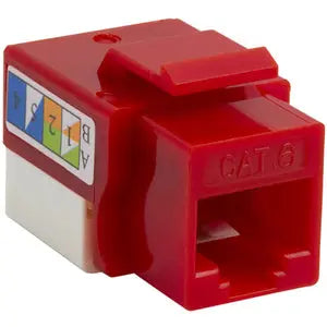 4XEM Cat6 RJ45 Keystone Jack UTP 110-Type (Red) for Reliable Network Connections