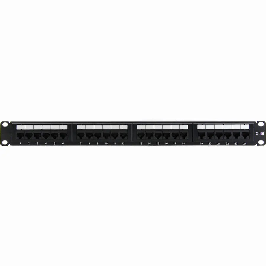 4XEM 24 Port CAT6 Rackmount Patch Panel for Network Organization and Management