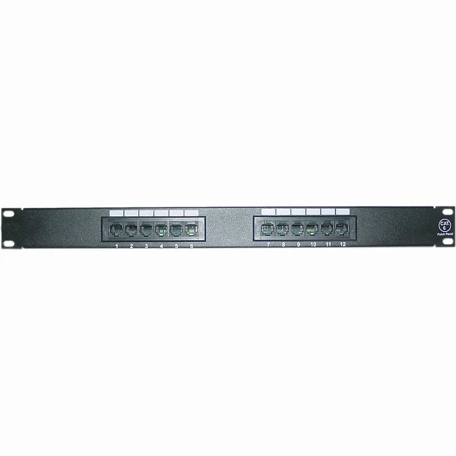 4XEM 12 Port CAT6 Rackmount Patch Panel – Network Cable Organizer with Steel Frame for Data Centers and Professional Installations