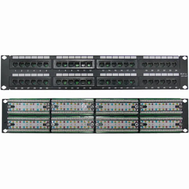 4XEM 48 Port CAT5E Rackmount Patch Panel for Efficient Network Management