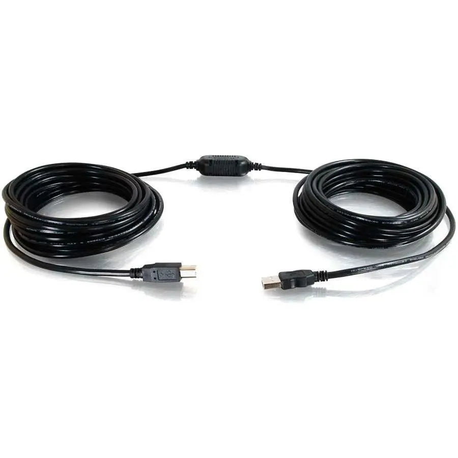 C2G 25ft USB A to USB B Active Cable with Center Booster - Reliable Data Transfer for Hard Drives and Devices