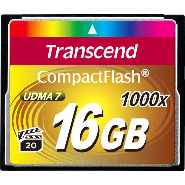 Transcend Information Inc. 16 GB CompactFlash Card (TS16GCF1000) – 1000x Speed with VPG-20 for Professional Video and Digital Content Storage