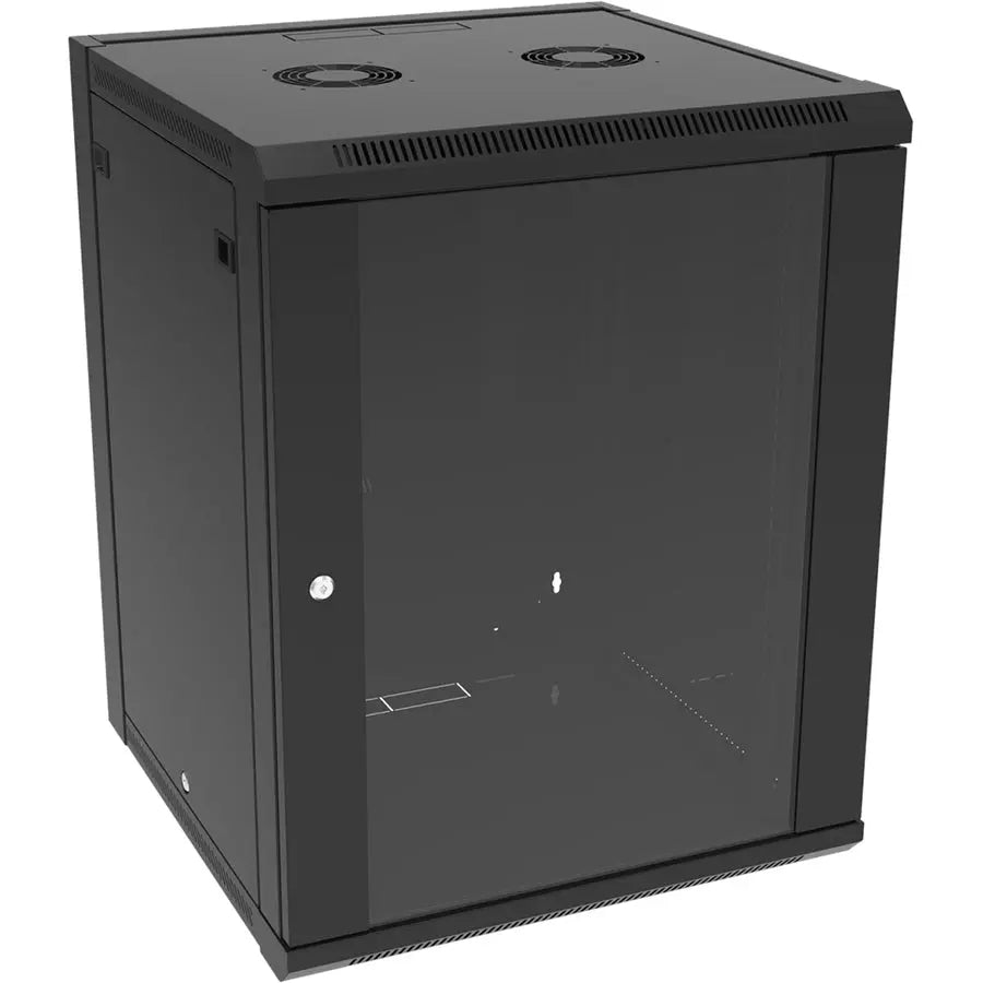 4XEM 12U Wall Mounted Server Rack Cabinet with Tempered Glass Door and Cable Management