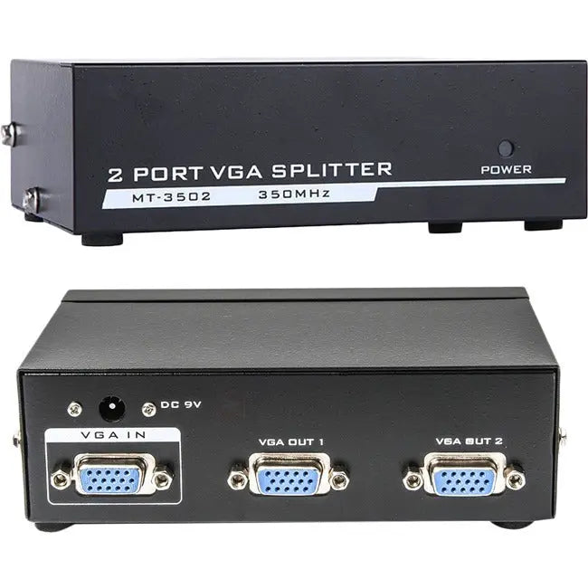 4XEM 2-Port VGA Splitter 350 MHz – Dual Output Video Signal Distributor for Enhanced Presentations and Entertainment