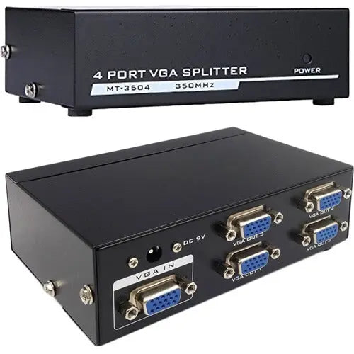4XEM 4-Port VGA Splitter 350 MHz – High-Resolution Signal Distribution for Presentations and Home Theaters
