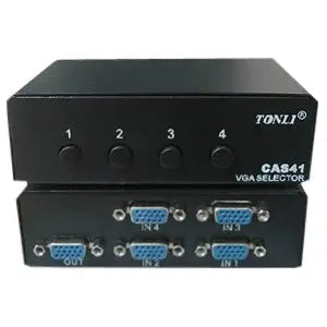 4XEM 4 Port VGA Switch 250 MHz – Easy Plug-and-Play Video Switch for Multiple Devices