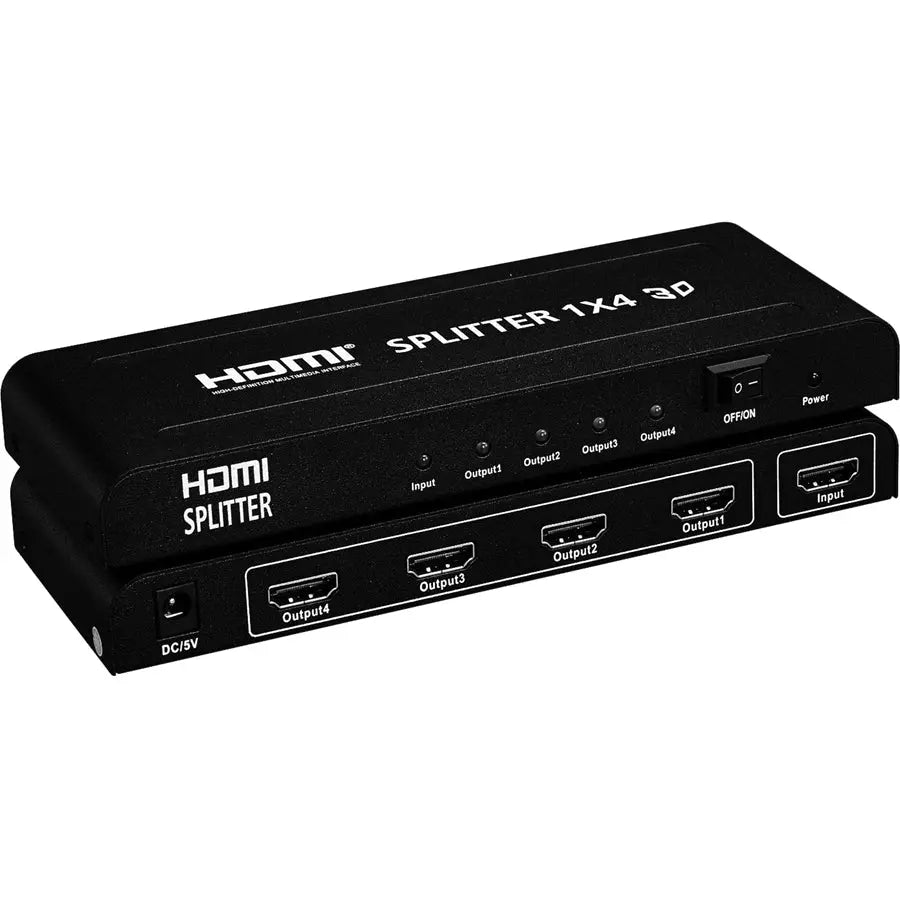 4XEM 4 Port Full HD HDMI Video Splitter and Signal Amplifier - Supports 1920x1080p, 3D, and Digital Audio for Home Entertainment and Professional Use