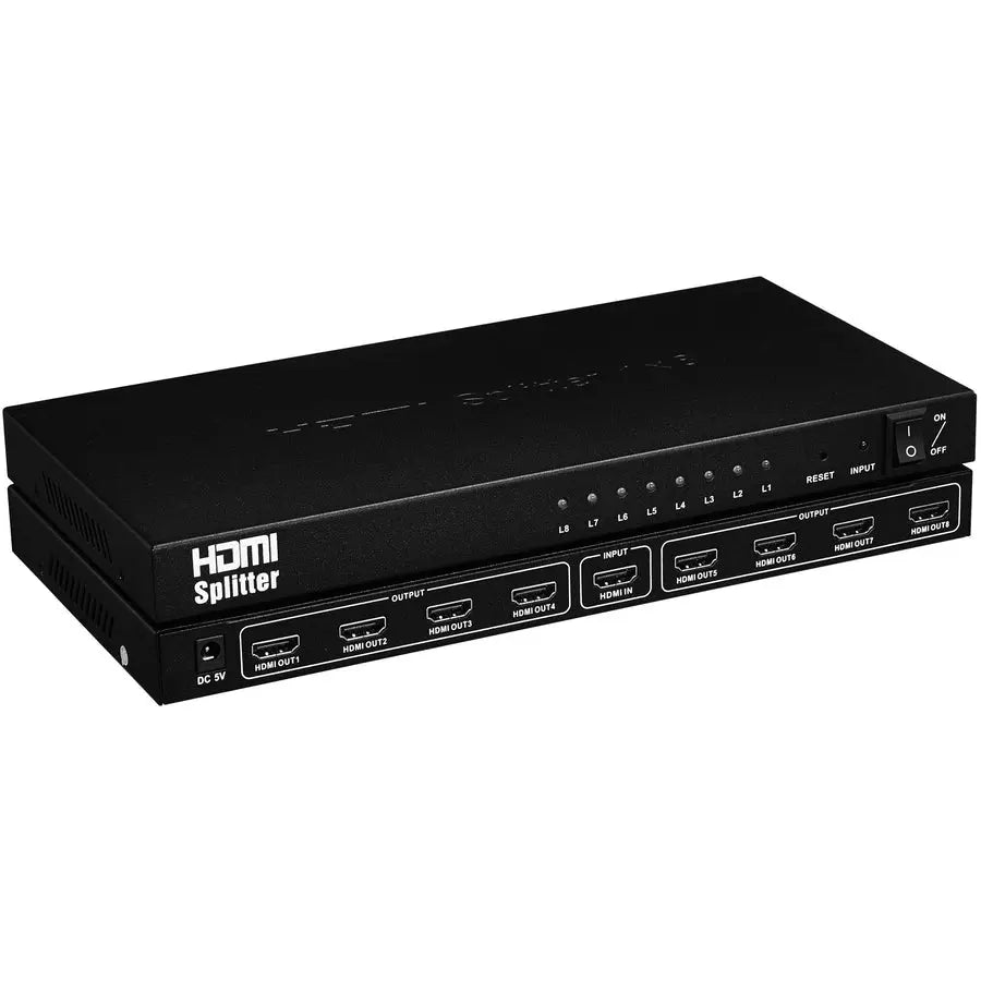 4XEM 8 Port Full HD HDMI Video Splitter and Signal Amplifier – Supports 1080p, 3D for Blu-Ray, Gaming Consoles, and HDMI Devices