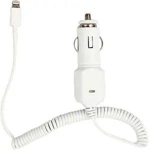 4XEM Corporation 8 Pin Lightning Car Charger for iPhone, iPad, and iPod - White