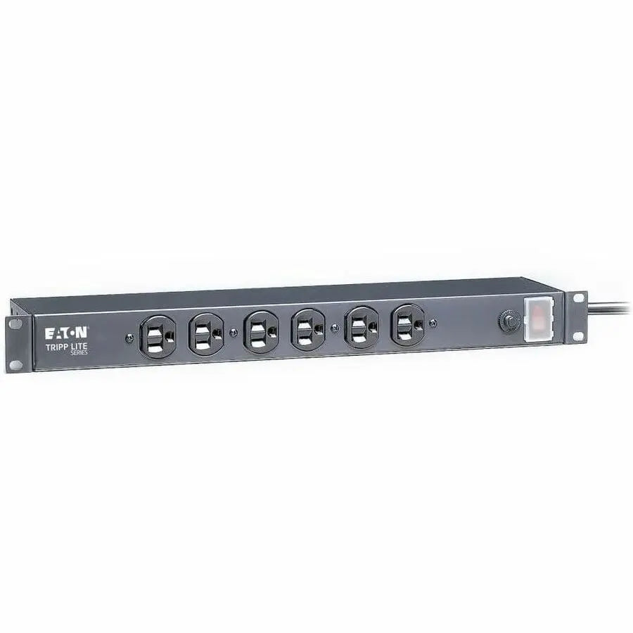 Eaton Tripp Lite Series 1U Rack-Mount Network Server Power Strip, 120V, 15A, 6-Outlet (Front-Facing), 15 ft. (4.57 m) Cord