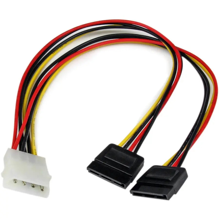 StarTech.com 12-inch LP4 to 2x SATA Power Y Cable Adapter PYO2LP4SATA