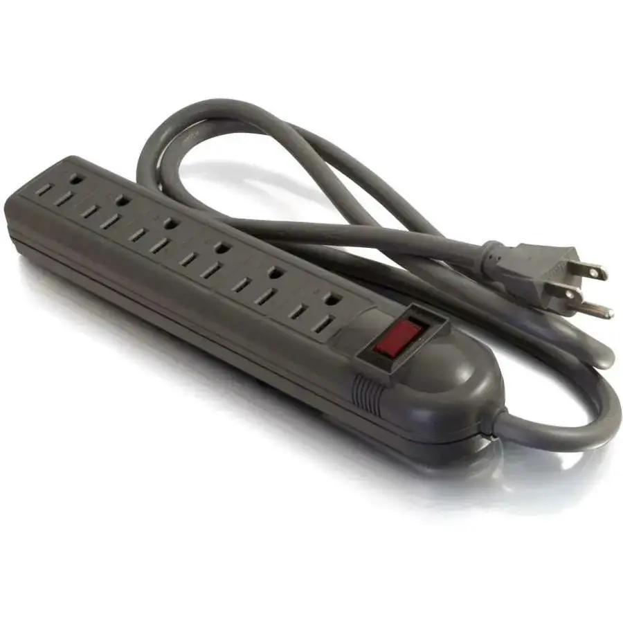 C2G 6-Outlet Power Strip with Surge Suppressor – 540 Joules, Wall Mountable, Gray by Legrand Group